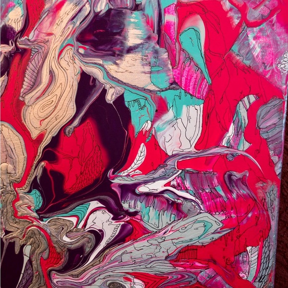 Lucid Trip, trippy, psychedelic, bright, fluorescent, wall art, design painting. - Picture 7 of 9